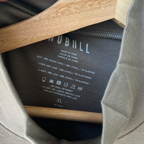 NOBULL Men's Blended Merino Wool Mock Neck Long Sleeve Shirt Fallen Rock XL NWT - Picture 9 of 11